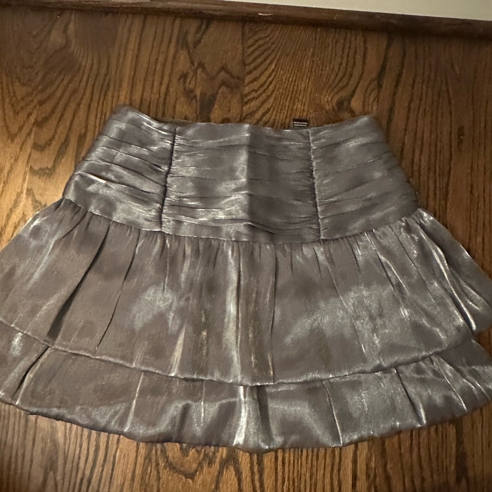 Forever 21 Silver Mini Bubble Skirt